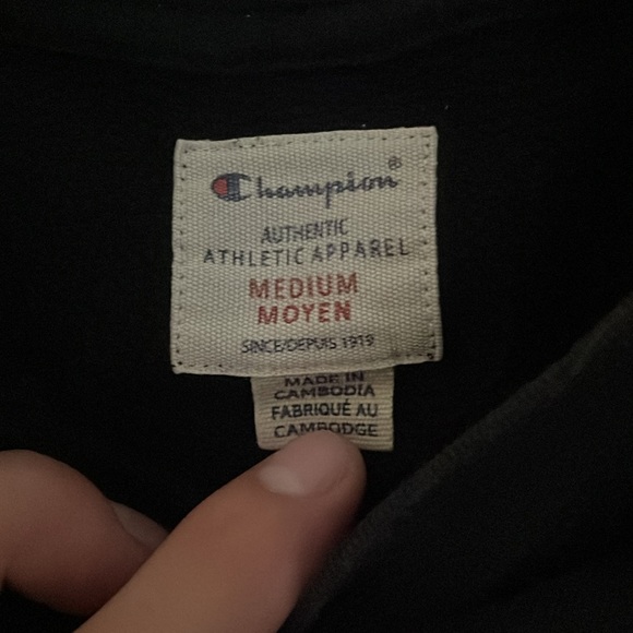 Champ, black crewneck hoodie - Picture 2 of 3